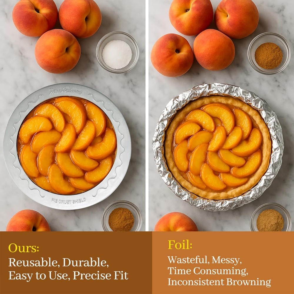 Mrs. Anderson's Baking Pie Crust Protector Shield, Fits Up To 9-Inch, Clear