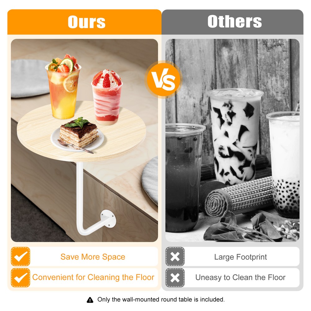 L-Type Coffee Table Bar Table Bar Height Pub Table Counter Table Wall MountedUS