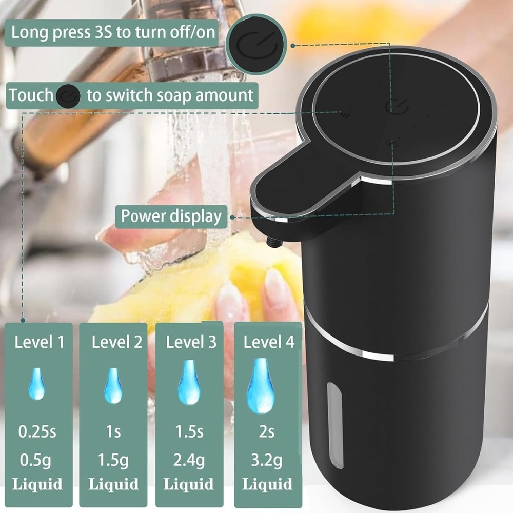 Automatic Touchless Liquid Soap Dispenser 13.5oz USB Rechargeable Electric Pump