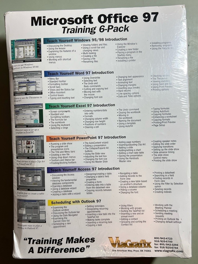 Microsoft Office 97 Training Interactive CD-ROM Y2K ViaGrafix - Sealed
