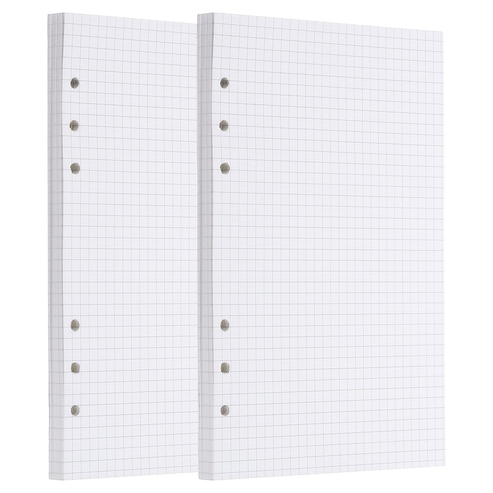A5 Grid Refill Paper 6-Ring Binder Loose Leaf, 160 Sheets/320 Pages, Lined