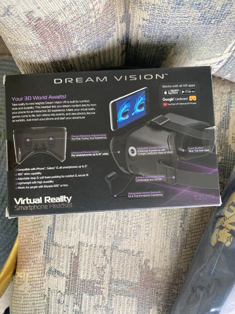 Dream Vision Black VR Headset VIRTUAL REALITY NEW