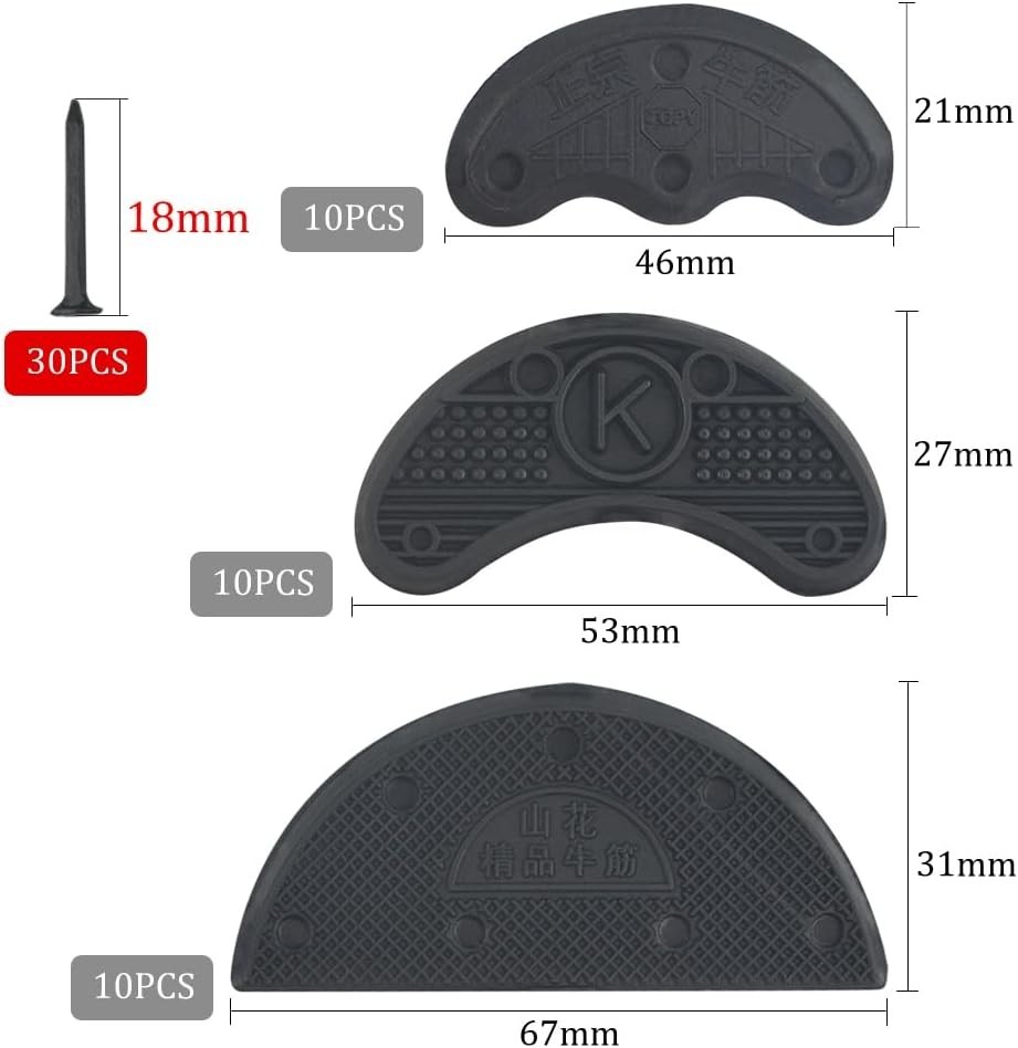Versatile 30PCS Black Heel Taps – Durable, Non-Slip Solution for Shoes