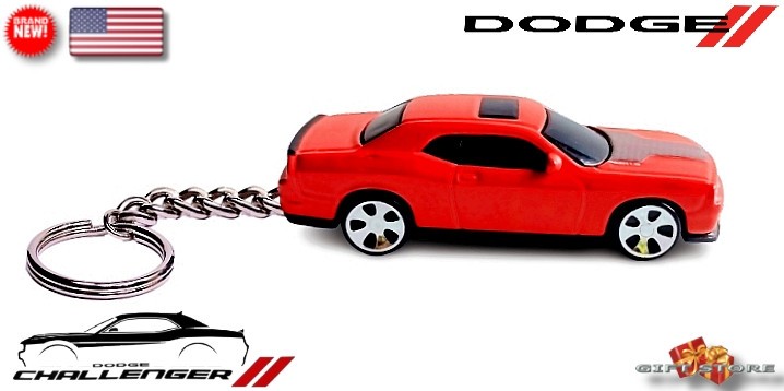 🎁🚦🆕 KEY CHAIN REDDISH ORANGE DODGE CHALLENGER CUSTOM Ltd. Ed.💕GREAT GIFT💕🎁