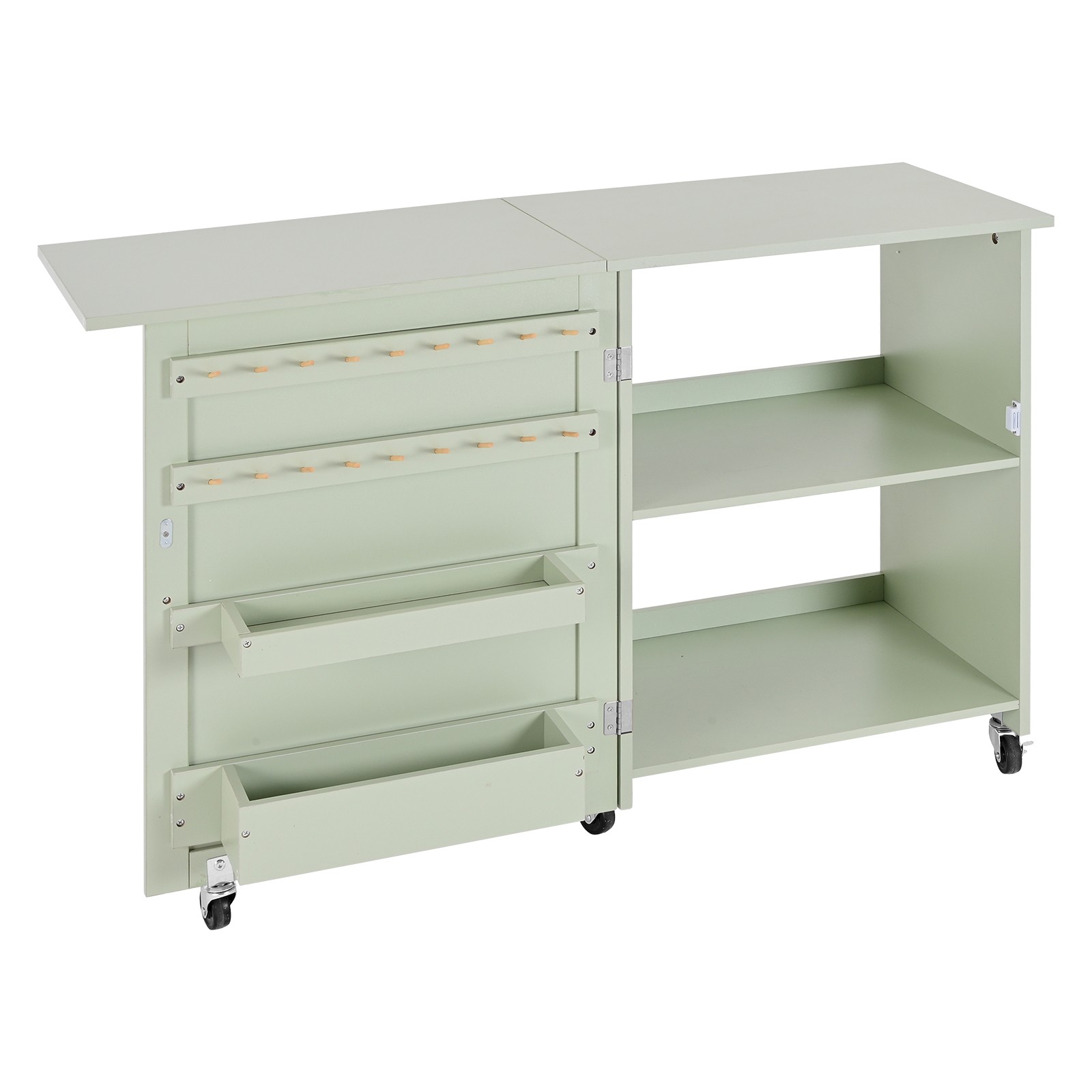 Uimoso Folding Multipurpose Sewing Table with Compact Design, Light Green