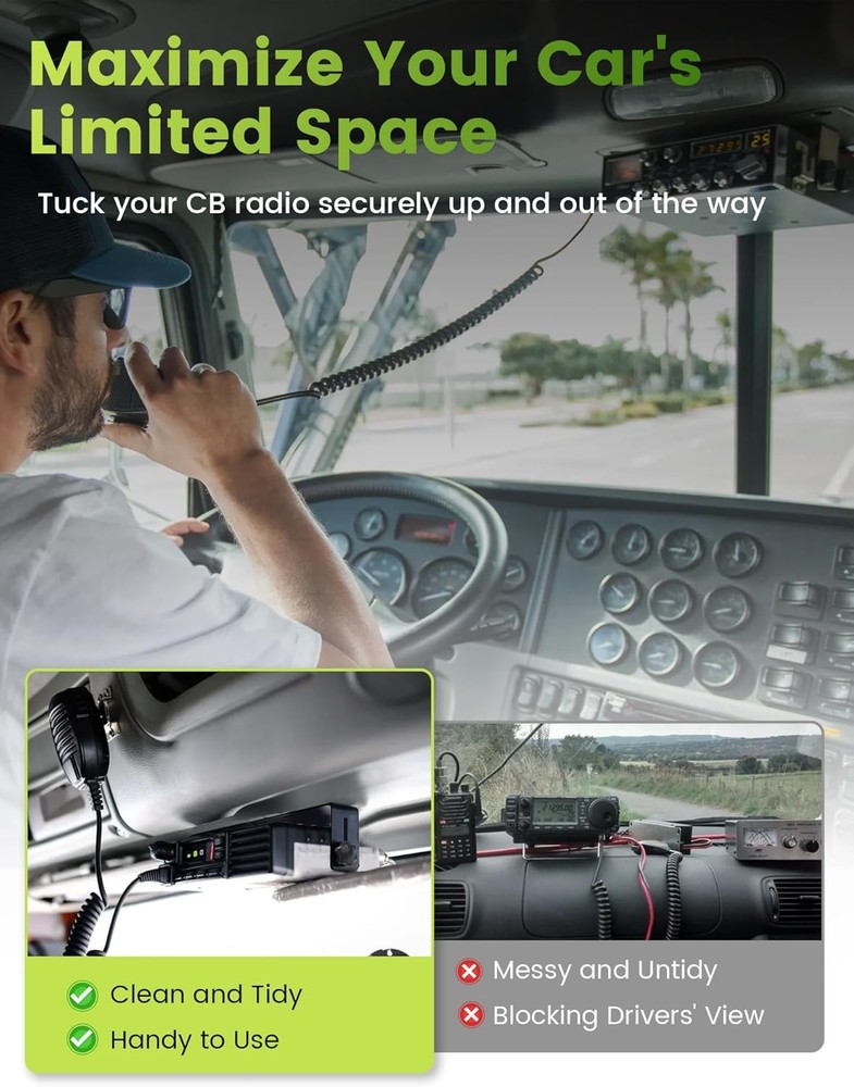 Anina CB Radio Mount Bracket with Knobs Universal Mount for CB Radios- Adajustab