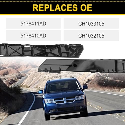 Front Bumper Left Right Bracket Set Compatible with Dodge Journey 2009-2018