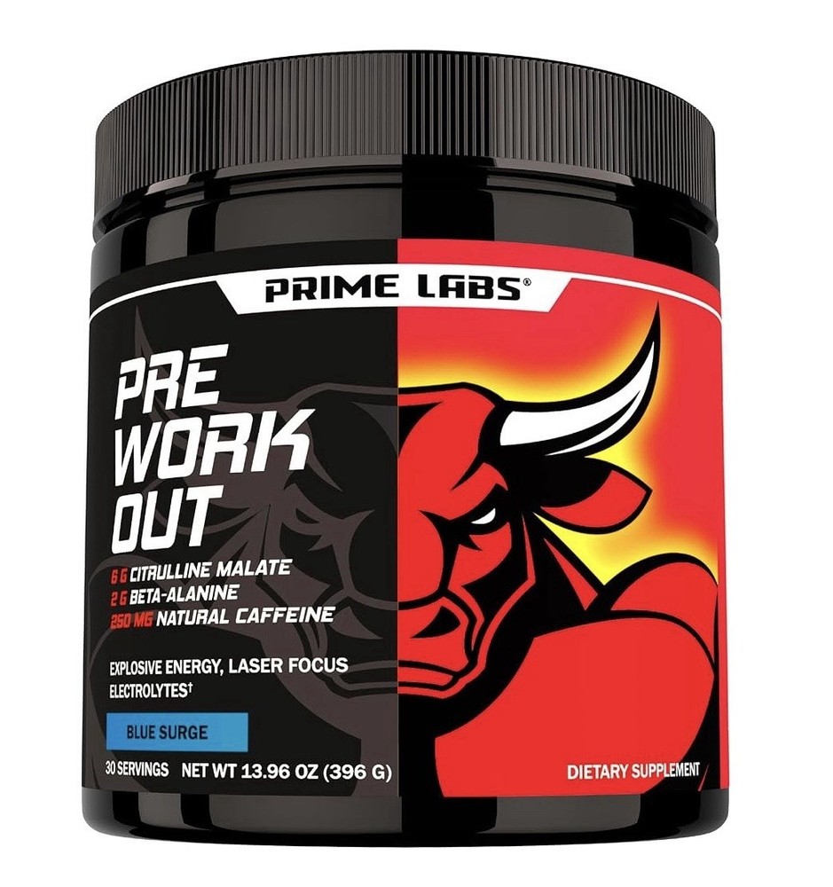 PRIME LABS - PRE WORK OUT - EXPLOSIVE ENERGY FOCUS & ELECTROLYTES -BLUE LEMONADE