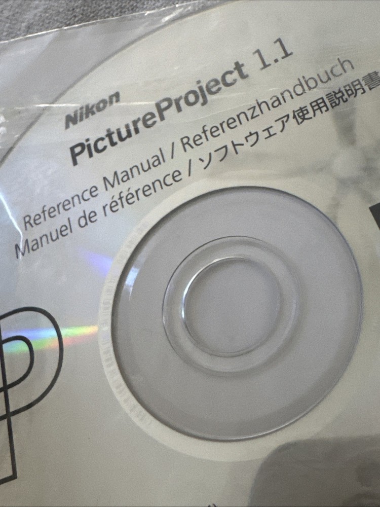 Nikon Picture Project 1.1 Windows & Mac CD-Rom & Reference Manual Mint Disc 2004