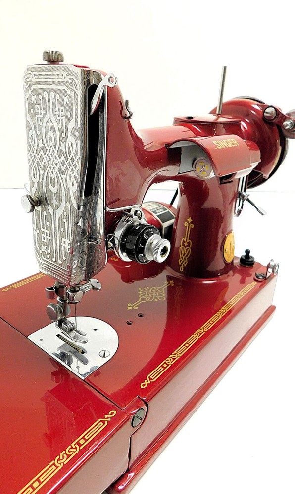 Desk Dave's "RUBY RED" Singer Featherweight 221 Sewing Machine