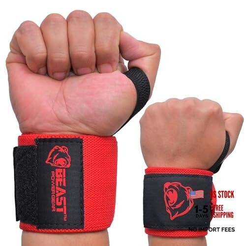 Wrist Wraps for Weightlifting 18” Premium Quality Wrist Support 18" Solid Red
