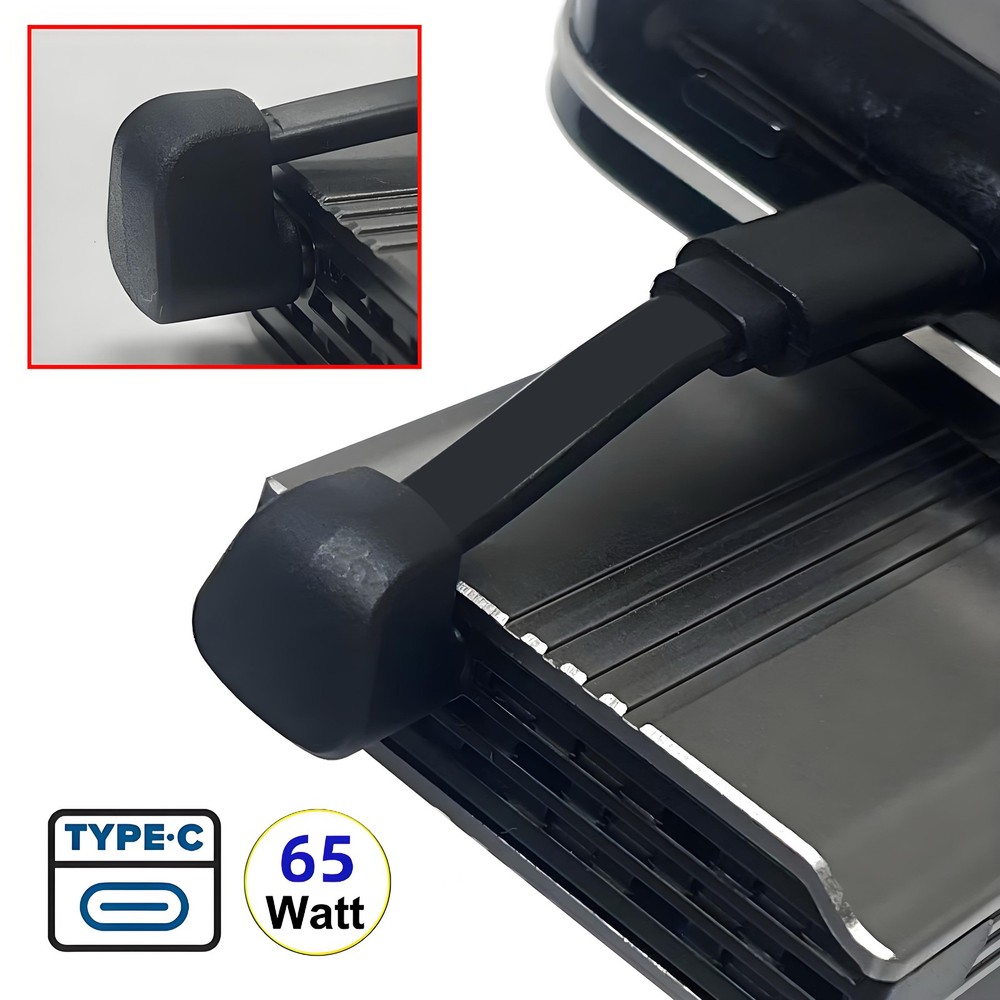 USB C Short Flat Cable 180 Degree Angled PD 65W Fast Charge Data Cable 64MM