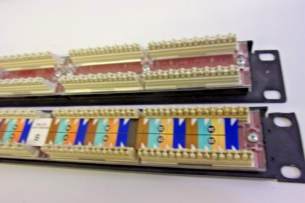 (2) 24 Port Data Patch Panel. Cat 5e RJ45 Rack Mount 1U