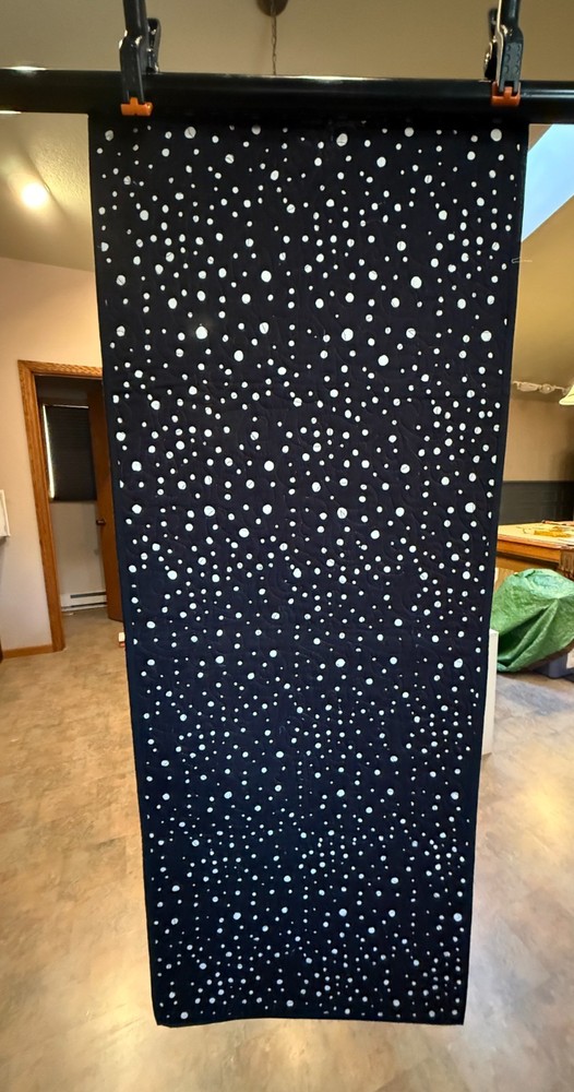 Quilted Red & Black Table Runner made with Batik Fabrics