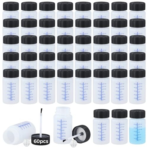 60 Pcs 2 Oz Touch Up Paint Container - Empty Paint Touch Up Bottles with
