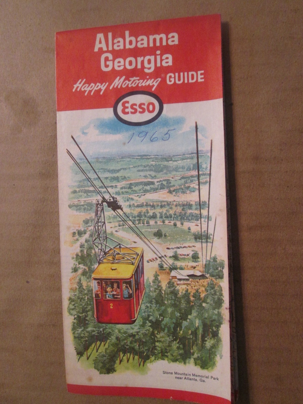 Esso Humble Oil Company  Road Map of Alabama and Georgia 1964