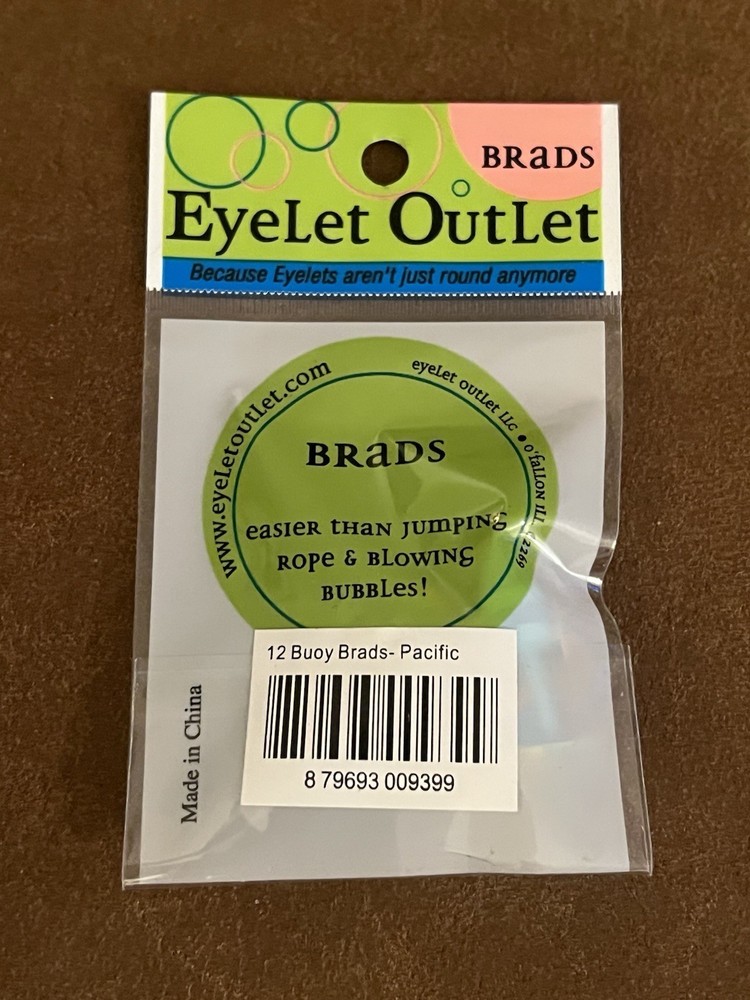 Eyelet Outlet Shape Brads 12/Pkg Buoy Brads Summer Beach