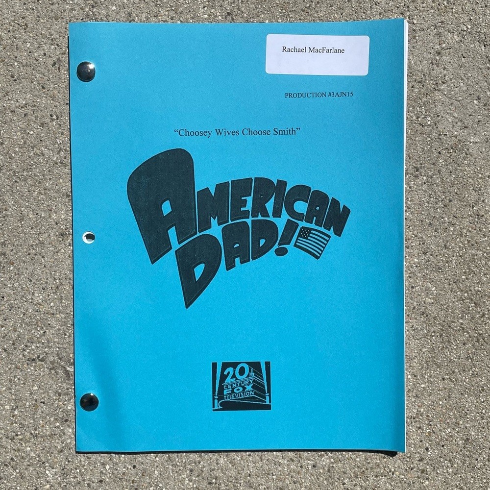 American Dad Rachael Macfarlane Hayley Smith Production Used Table Draft Script