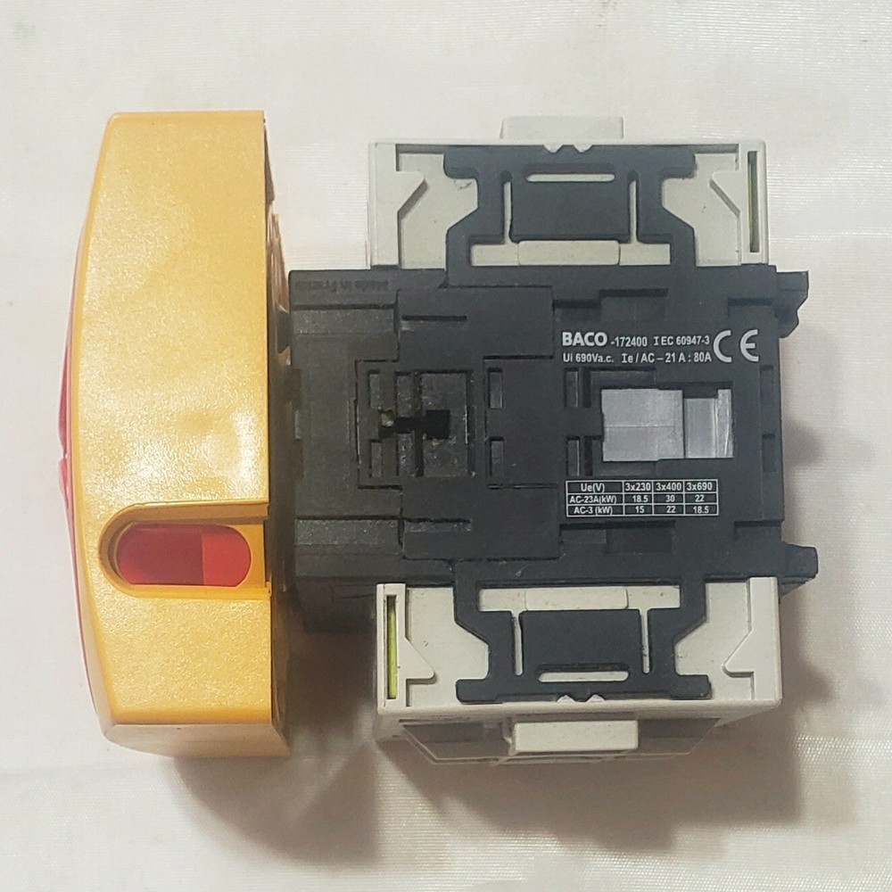 Baco 0172401 Panel Mount Disconnect Switch 3 Pole 80 Amp
