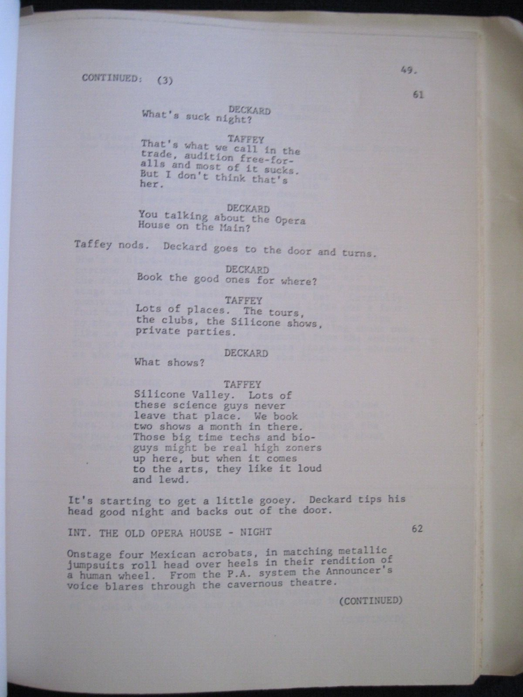 ORIGINAL SCRIPT for BLADE RUNNER - RIDLEY SCOTT, HARRISON FORD SCI-FI FILM