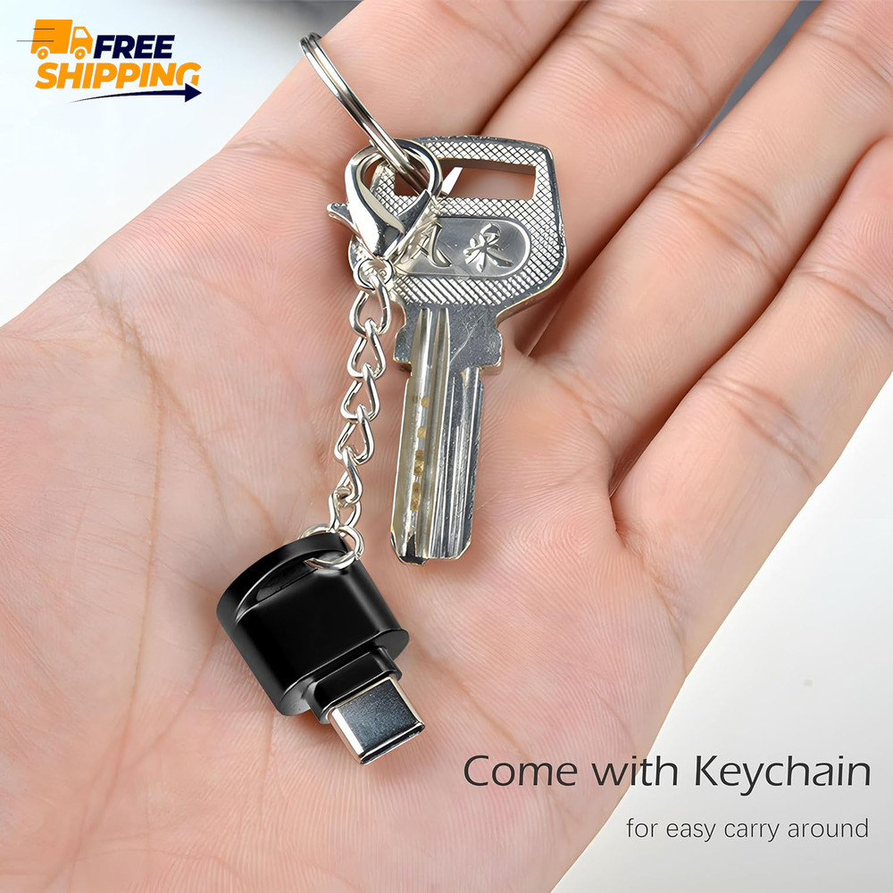 USB C Micro SD Card Reader for Android Phone, Camera, Laptop (Black) ✅