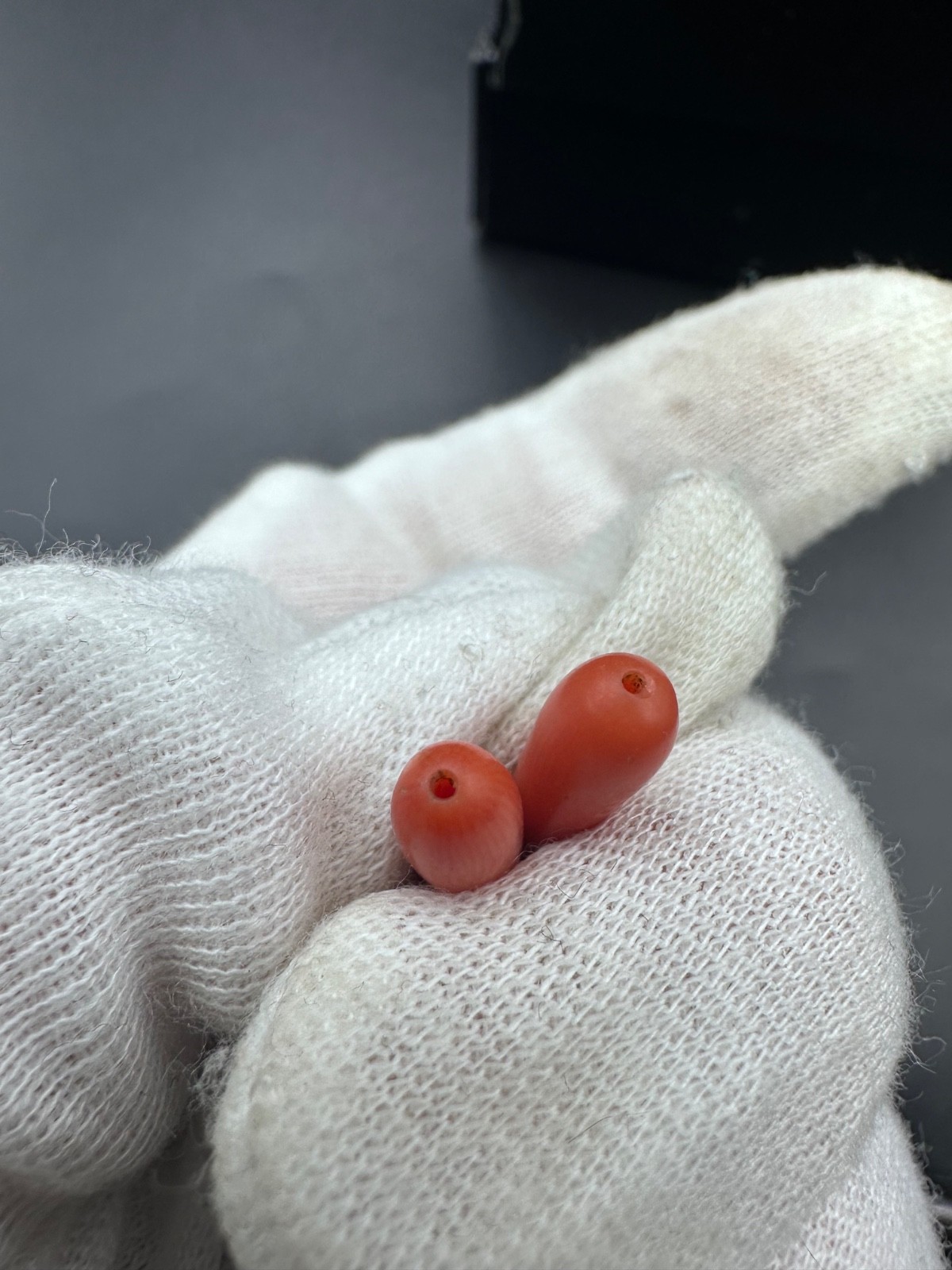 ANTIQUE UNDYED BEAD CORAL Vintage Mediterranean NATURAL Tibet momo Japan salmon