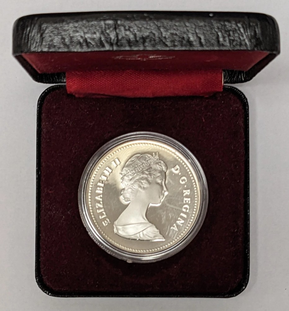 1982 Canada Silver Dollar Regina Centennial Proof Silver Coin Bison Skull Boxed