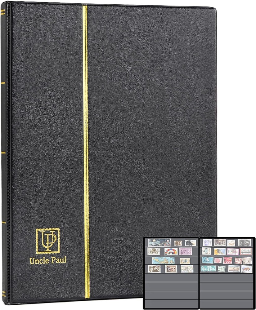 Stamp Albums 160 Pockets  Stockbooks with 30x197mm Sleeves 10 Double Sided Black