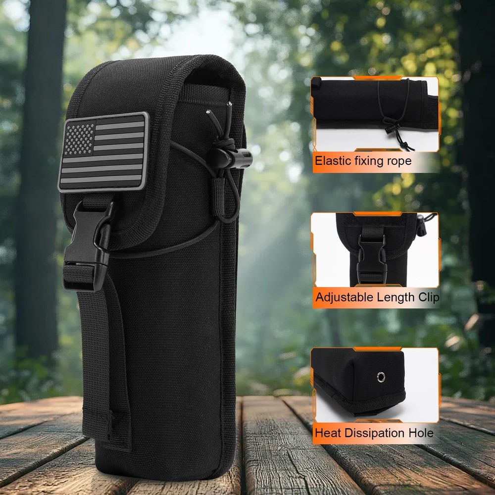 Molle Suppressor Pouch,Storable Suppressor/Flashlight/Baton,Contains Flag Pat...