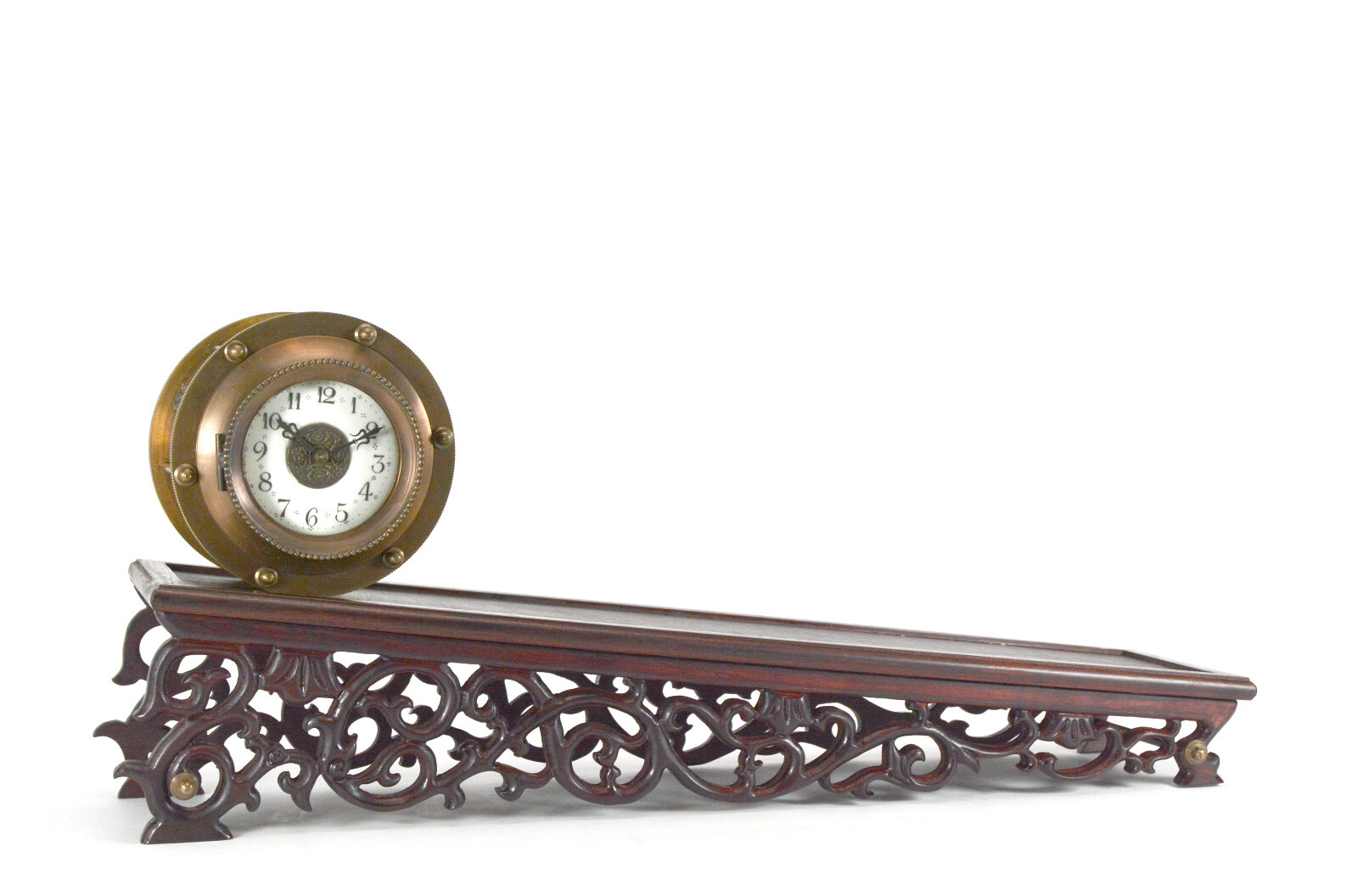 Mystery Gravity Driven Brass Incline Rolling Clock - No Spring or Battery