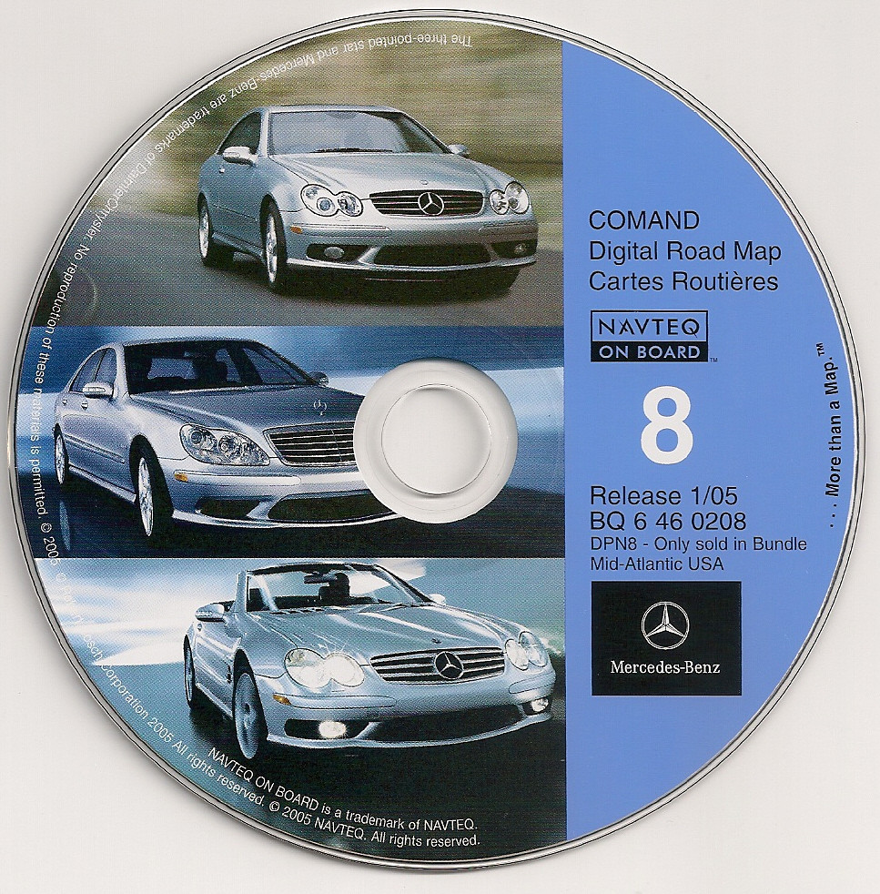 2001 2002 2003 2004 Mercedes C230 C240 C320 C32 Navigation CD Map Mid-Atlantic
