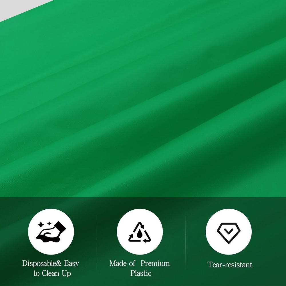 Green 6 Pack Plastic Table Cloth 54" x 108", Disposable Tablecloths Rectangle...