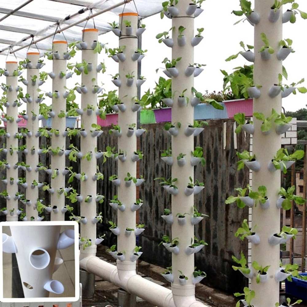 100PCS DIY Set Hydroponic Pot Vertical Tower Growing System Soilless Farm Device