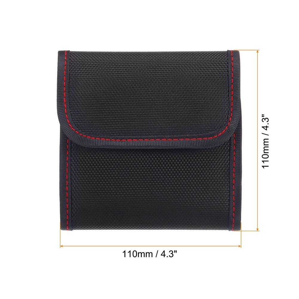 2Pcs 82mm Camera Filter Case 3 Pocket Camera Filter Case Pouch Black Red