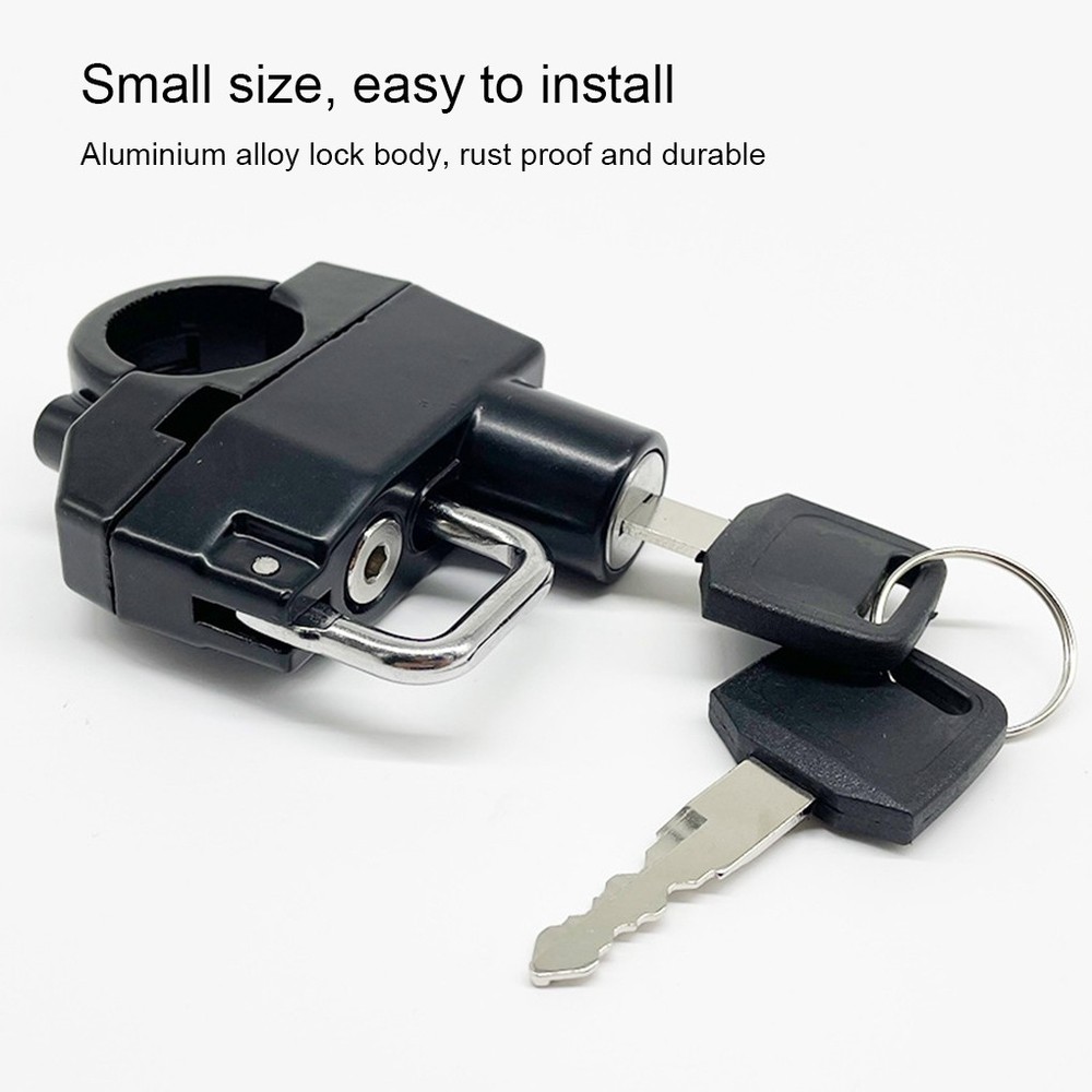 Compact Motorcycle Helmet Anti-Theft Lock Device.
