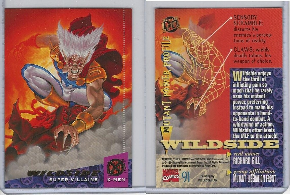1994 Fleer Ultra, X-Men, Marvel, #91 Wildside, Super Villains