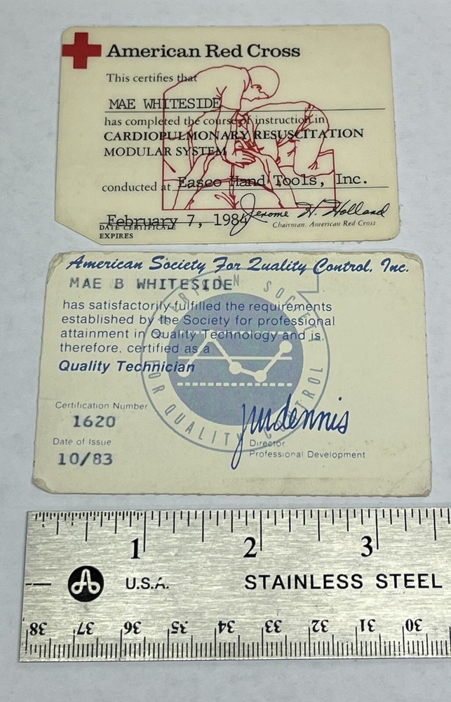 CPR Card. 1984