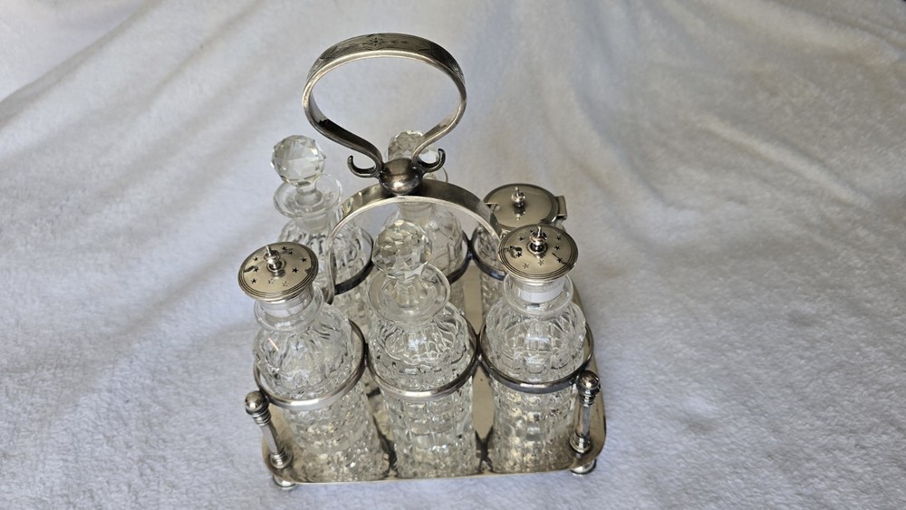 Antique Thomas Woolley Silver Plated Cruet Set