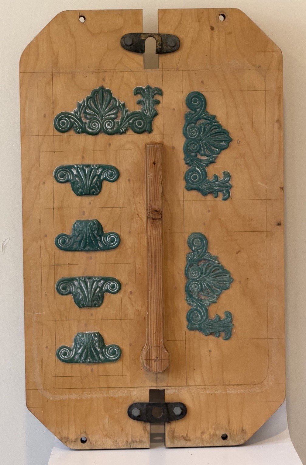 Mid Century Industrial Wood Foundry Mold Abstract Wall Art 1960 Patterns