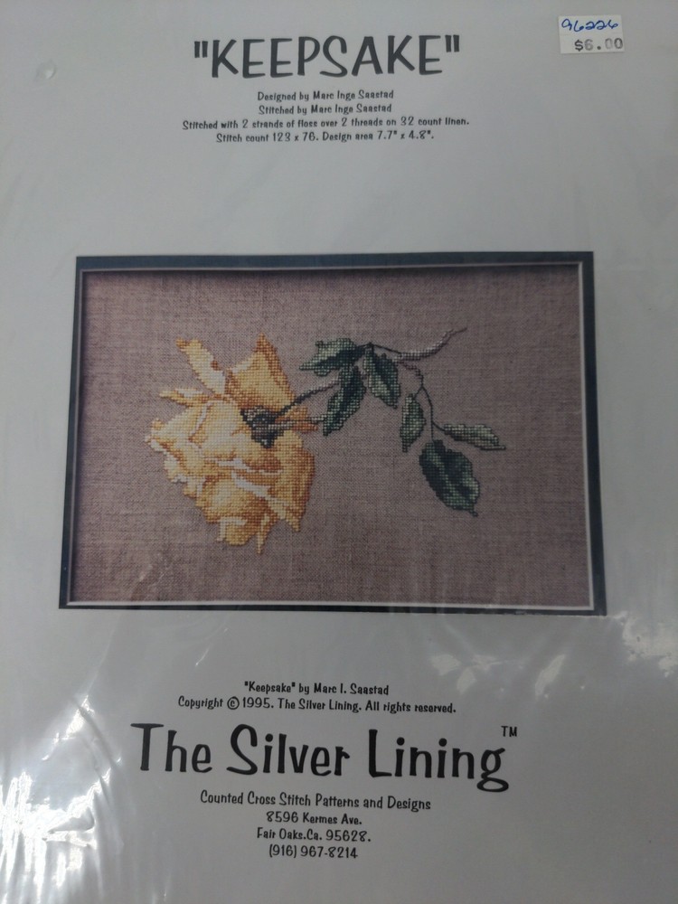 Vintage 1995 The Silver Lining Keepsake Counted Cross Stitch Pattern Booklet