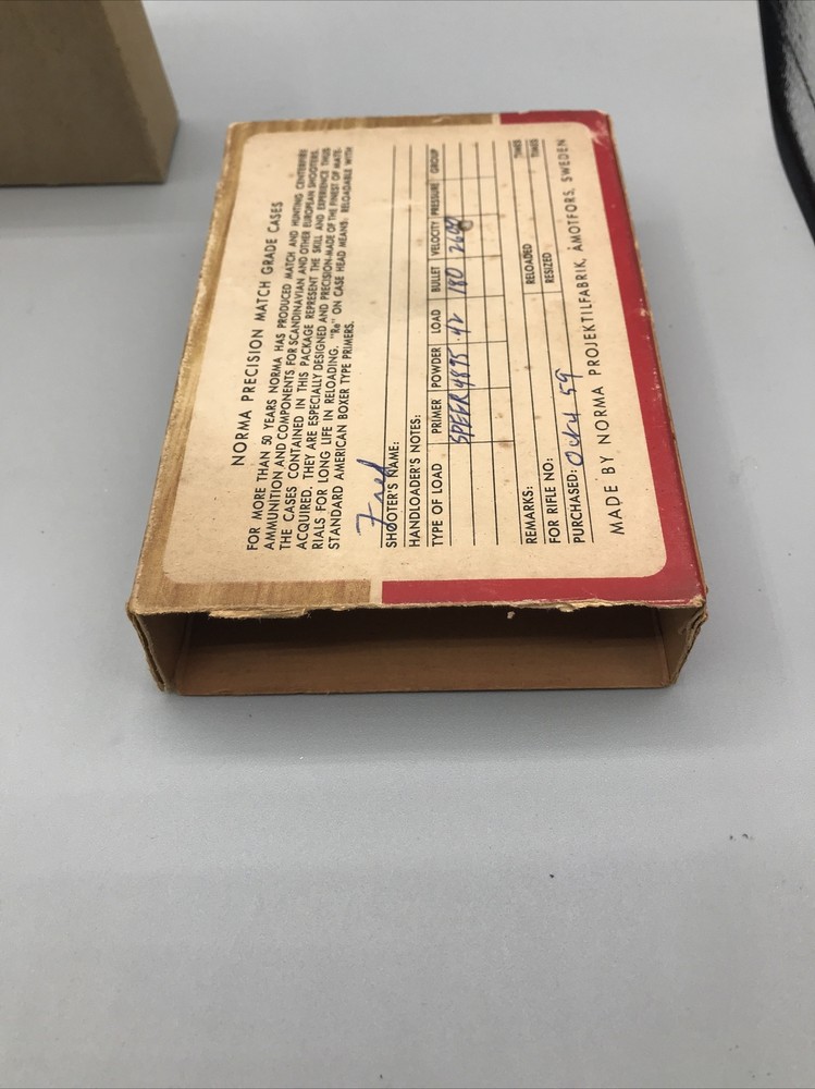 5 Boxes Vintage Norma Shell Casing 30-06 Box Dated 1959 Sweden