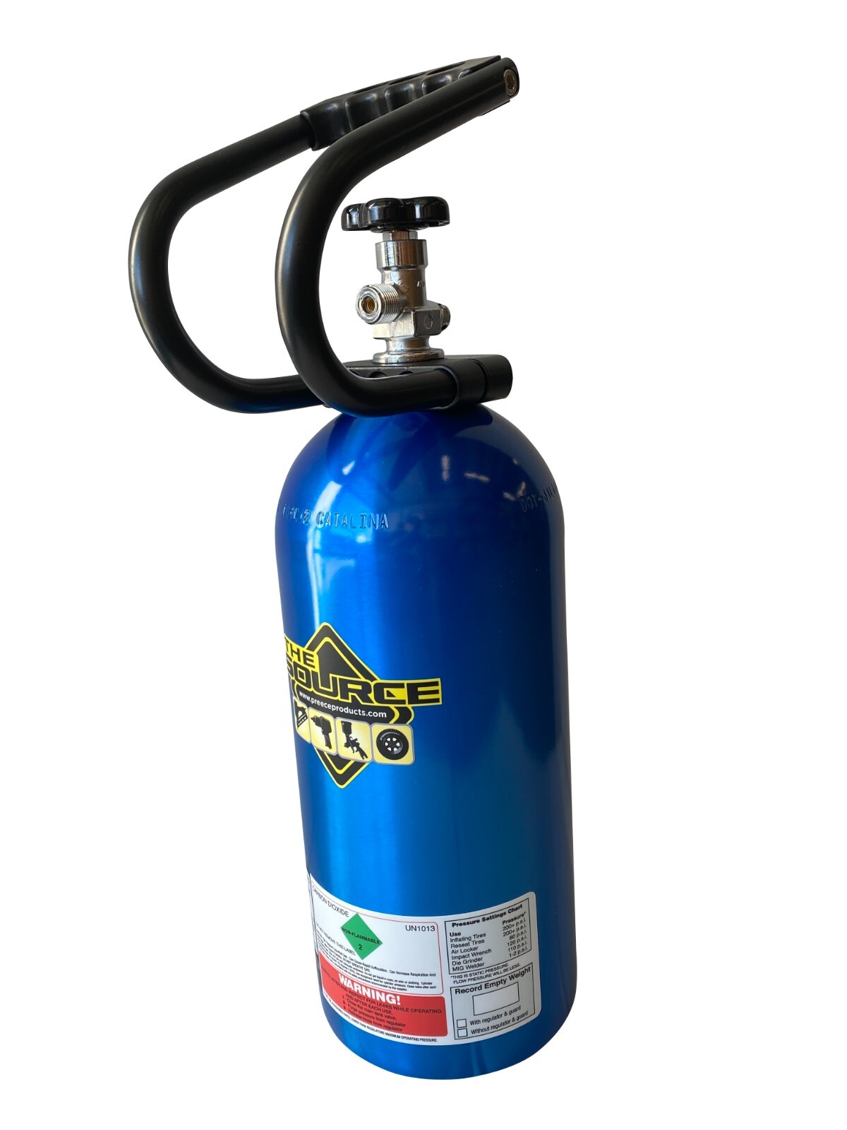 10 lb CO2 Aluminum Carbon Dioxide Tank Cylinder Handle Candy Blue Powder Coat
