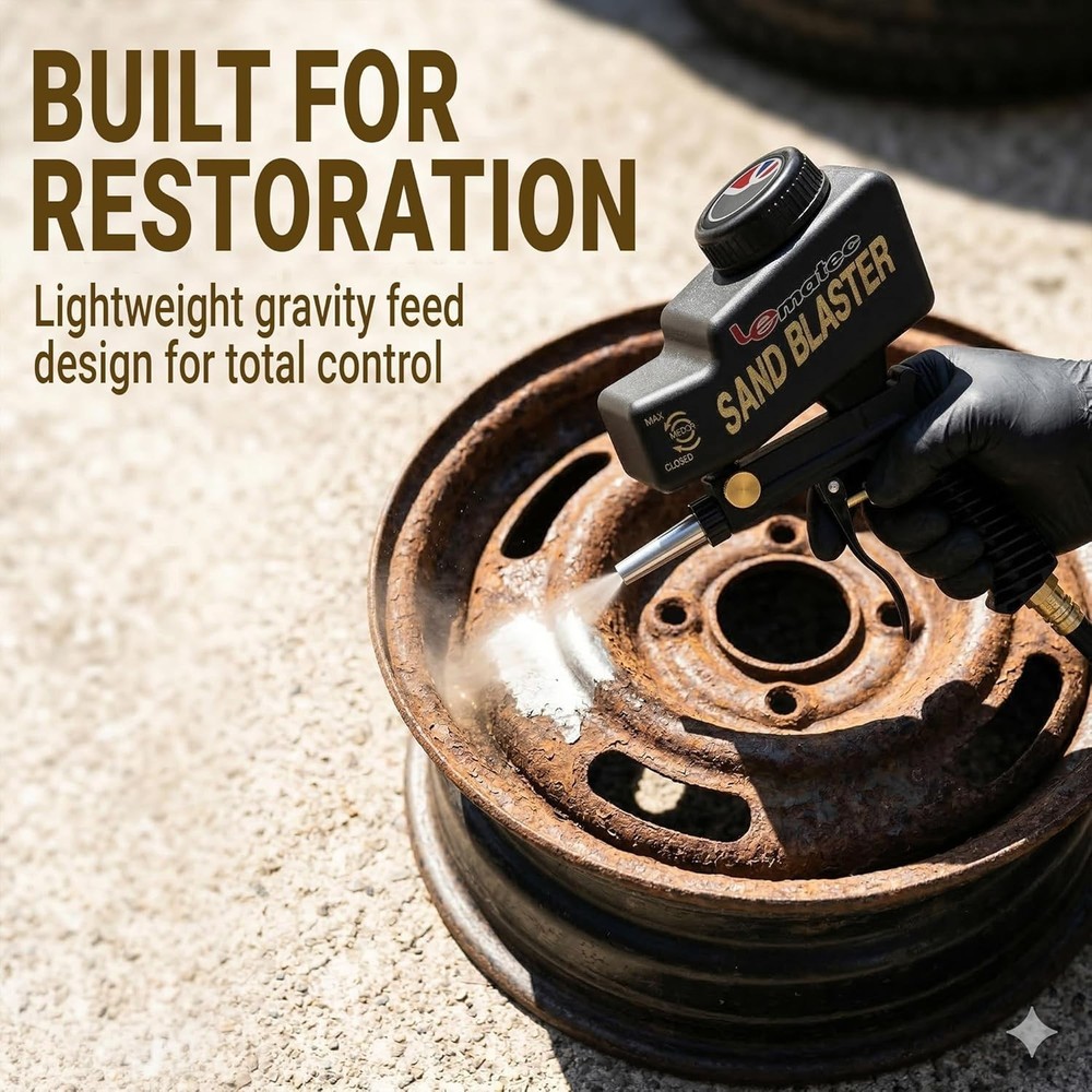 Efficient Air-Powered Sand Blaster Gun Kit - Precision Control & Durable Design