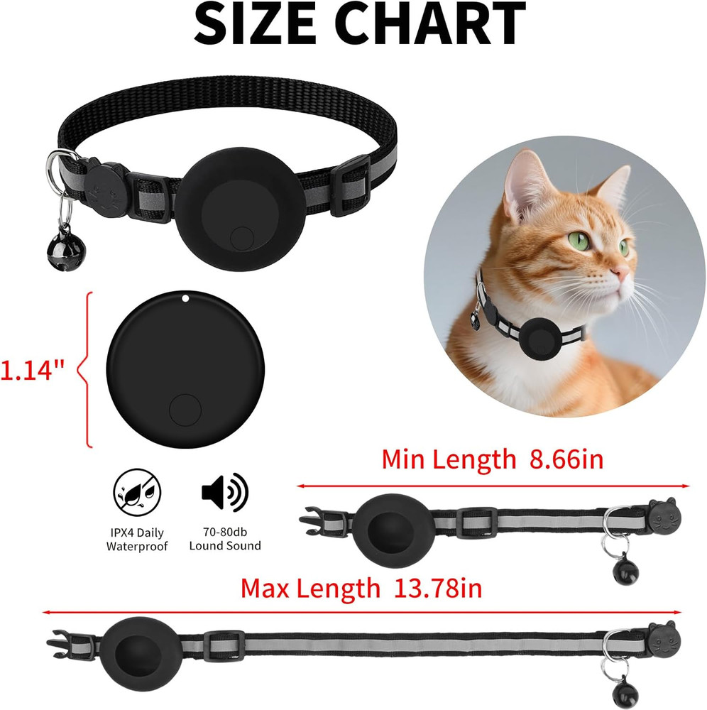 GPS Tracker for Cats (1 Pack), Mini GPS Cat Tracker, Smart Pet Activity Tracker,