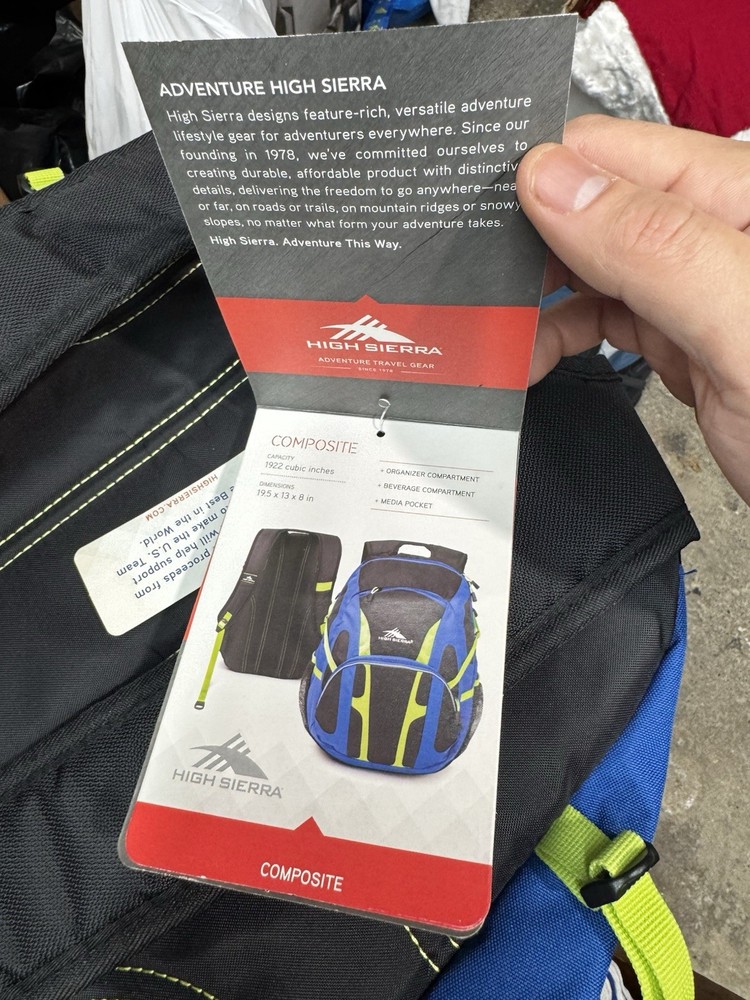 High Sierra Composite Laptop Backpack, Blue, NWT