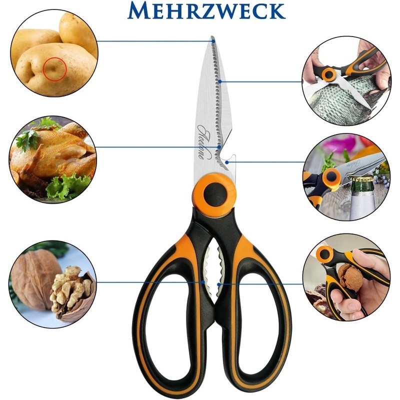Heavy Duty Kitchen Scissors Multi-functional Stainless Steel Sharp Shears New