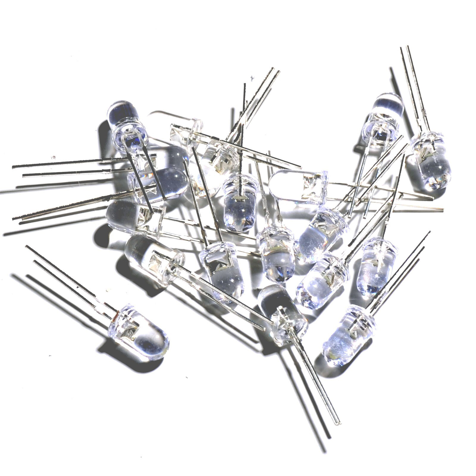 LED 5mm T1-3/4 Cool White Ultra Bright Water Clear - 10x 25x 50x Packages US