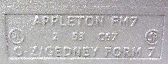 APPLETON, 2", GRAYLOY, FM7, CONDUIT BODY C67, NIB!!!