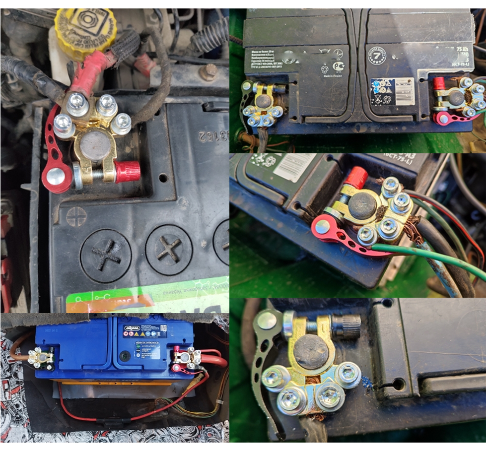 2 PAIR 4 Way Quick Release Disconnect Car Battery Terminal Clamp Connectors USA