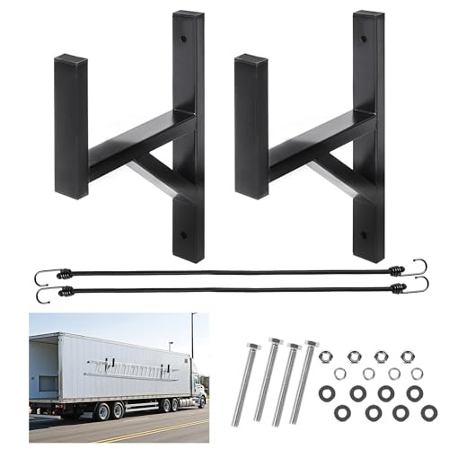 2 Racks Trailer Ladder Rack, Heavy Duty Steel Ladder Rack with Elastic Ropes